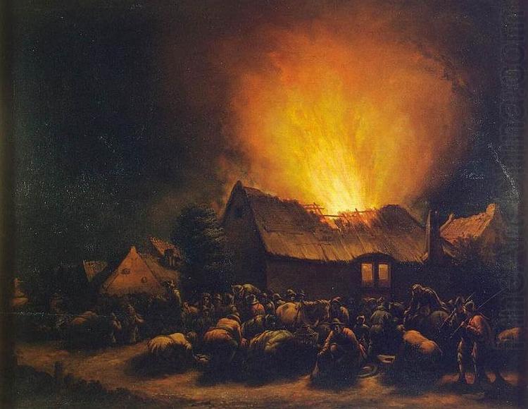 Egbert van der Poel Fire in a Village china oil painting image
